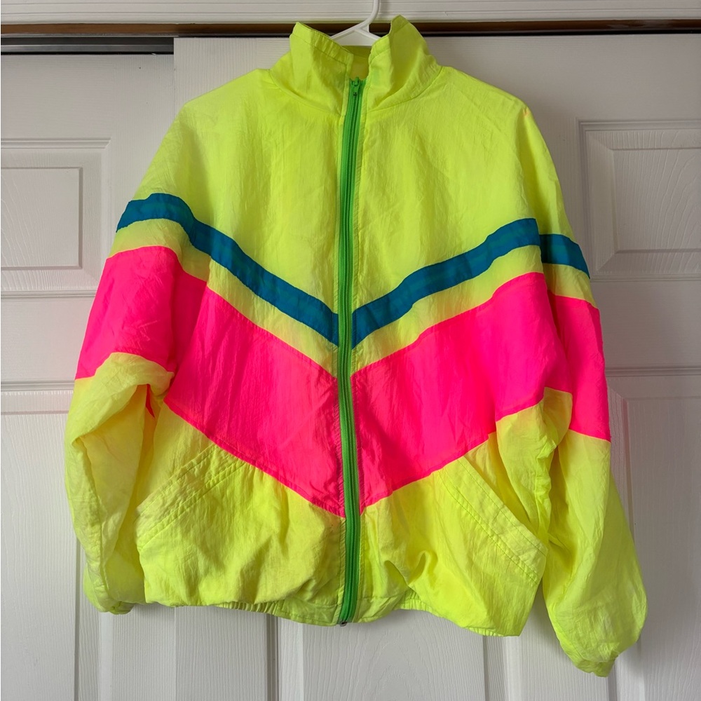 Vintage Neon Yellow and Pink Jacket